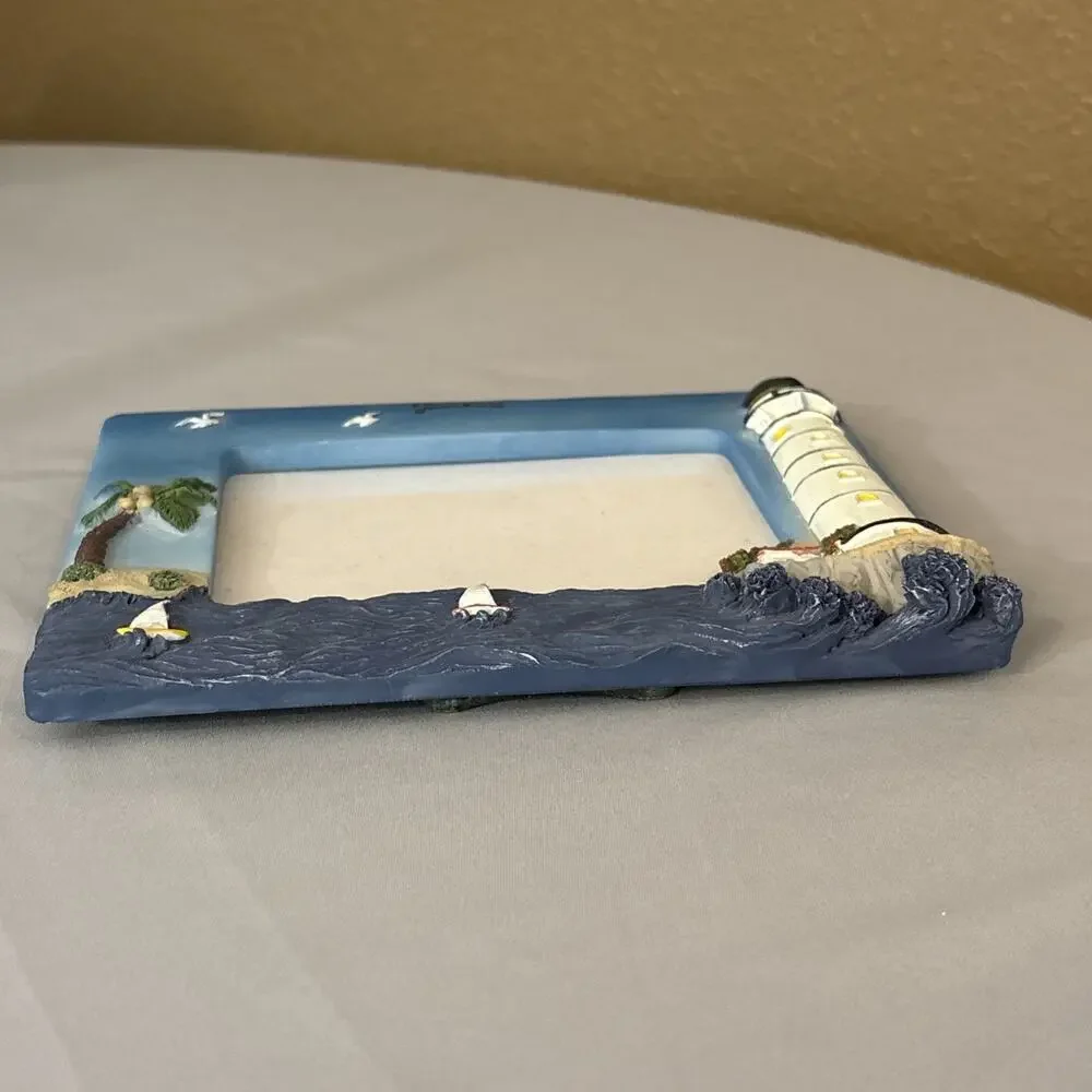 Jamaica Tropical Beach Picture Frame Palm Tree Lighthouse 3.5x5 Photo Souvenir V